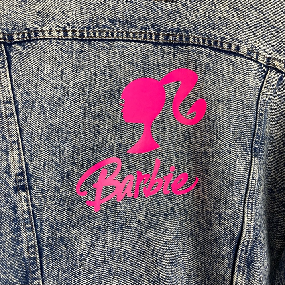 Vintage Barbie Denim Acid Wash Jean Jacket - Picture 2 of 6